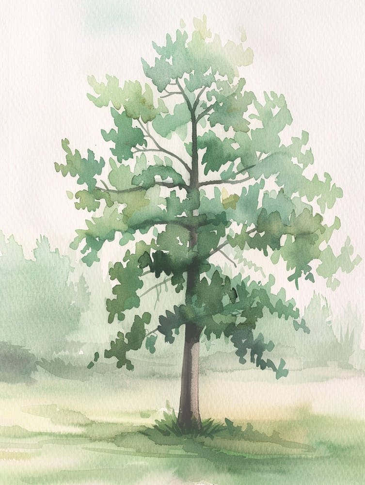 Alder Tree Atmospheric Watercolour Painting 2