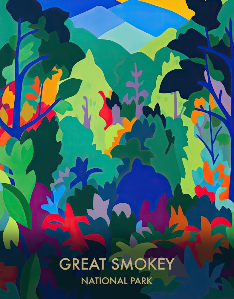 Great Smokey National Park Travel Poster Matisse Style 5