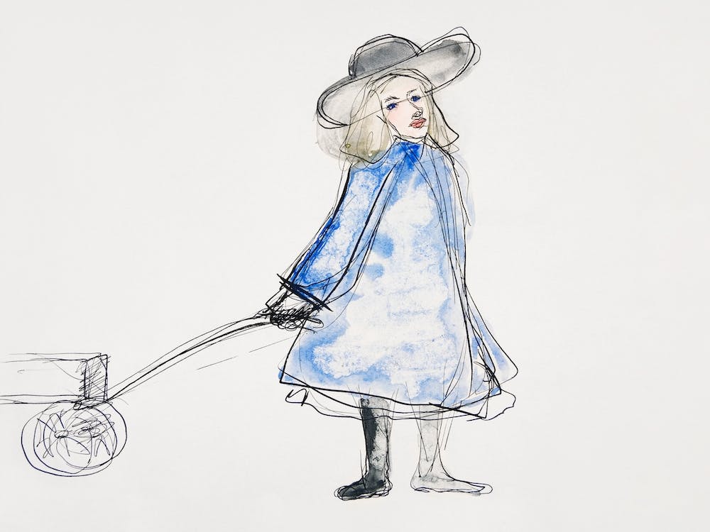 Girl Pulling Wagon, Charles Demuth