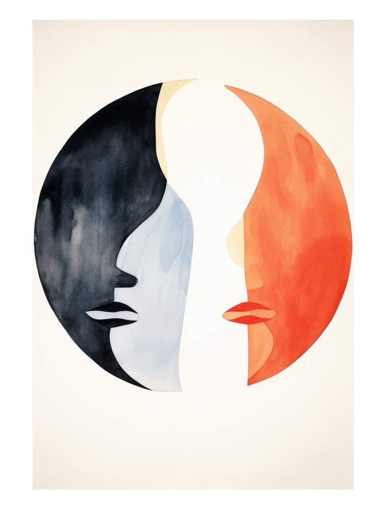 Two Faces In A Circle