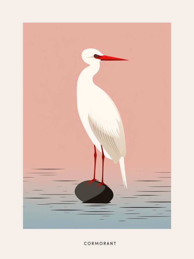 Minimalist Cormorant 1 Bird Poster