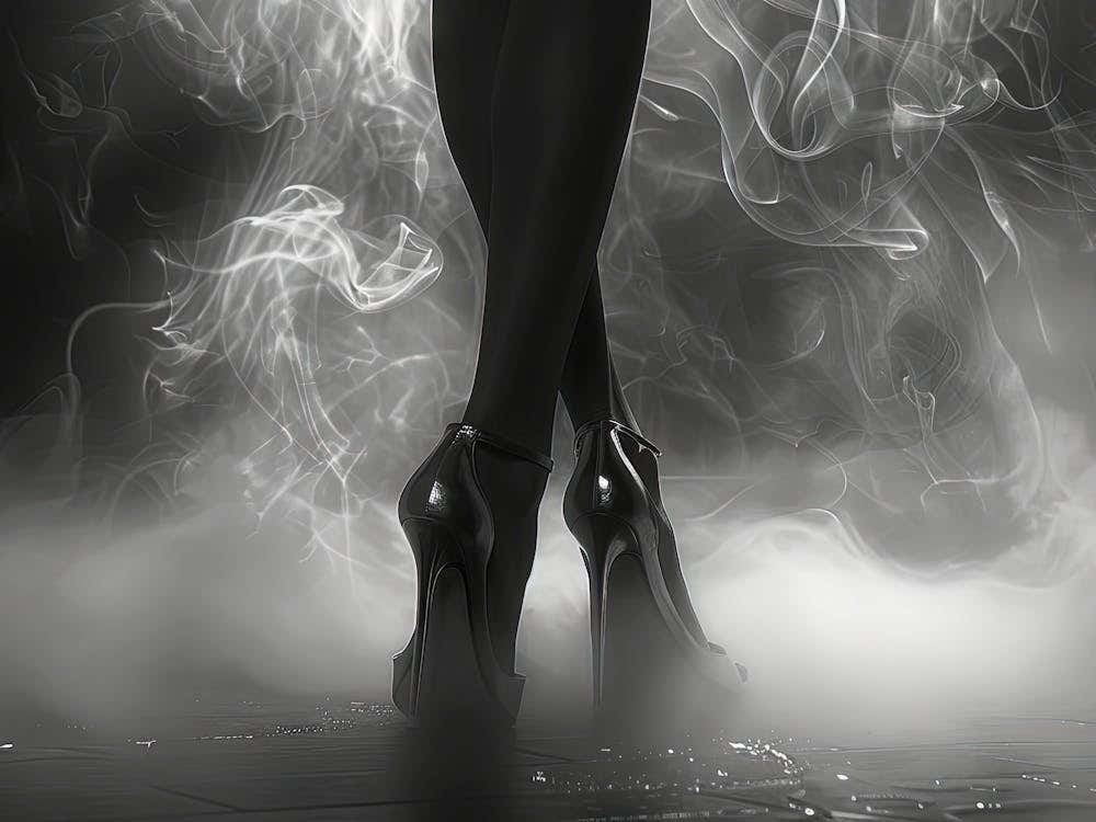 High Heeled Woman In Smoke