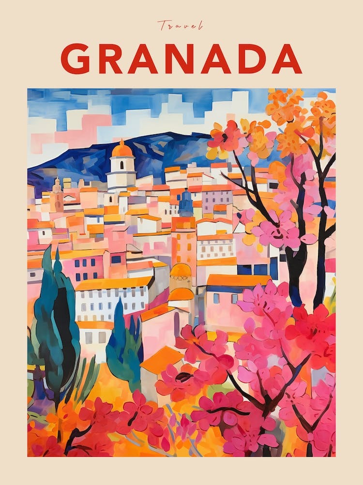 Granada Spain 6 Fauvist Travel Poster