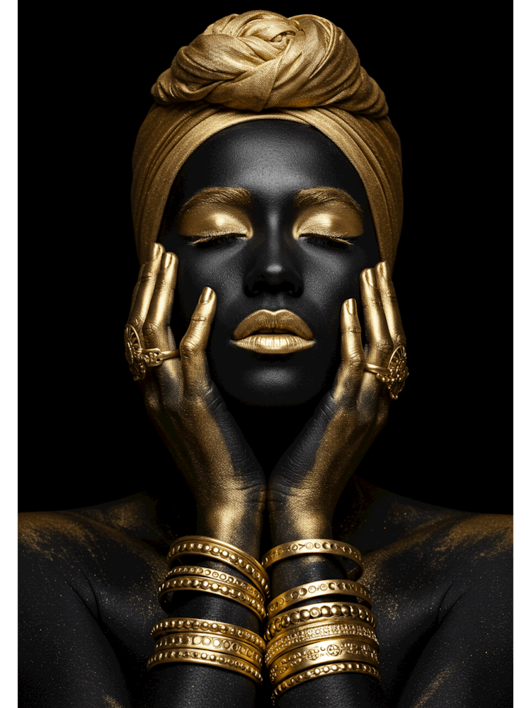 Black Woman With Gold Jewelry art