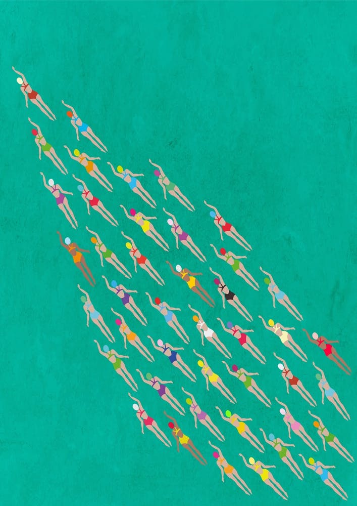 Racing Swimmers
