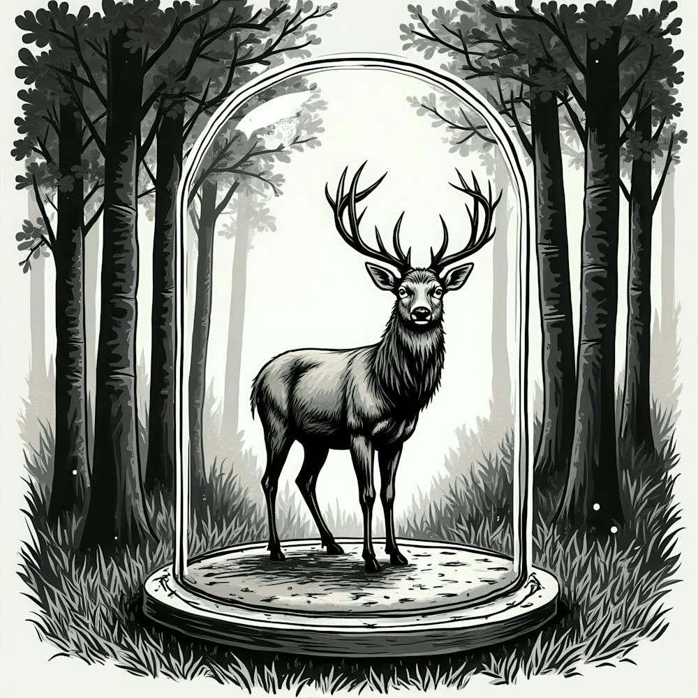 Deer In A Glass Dome