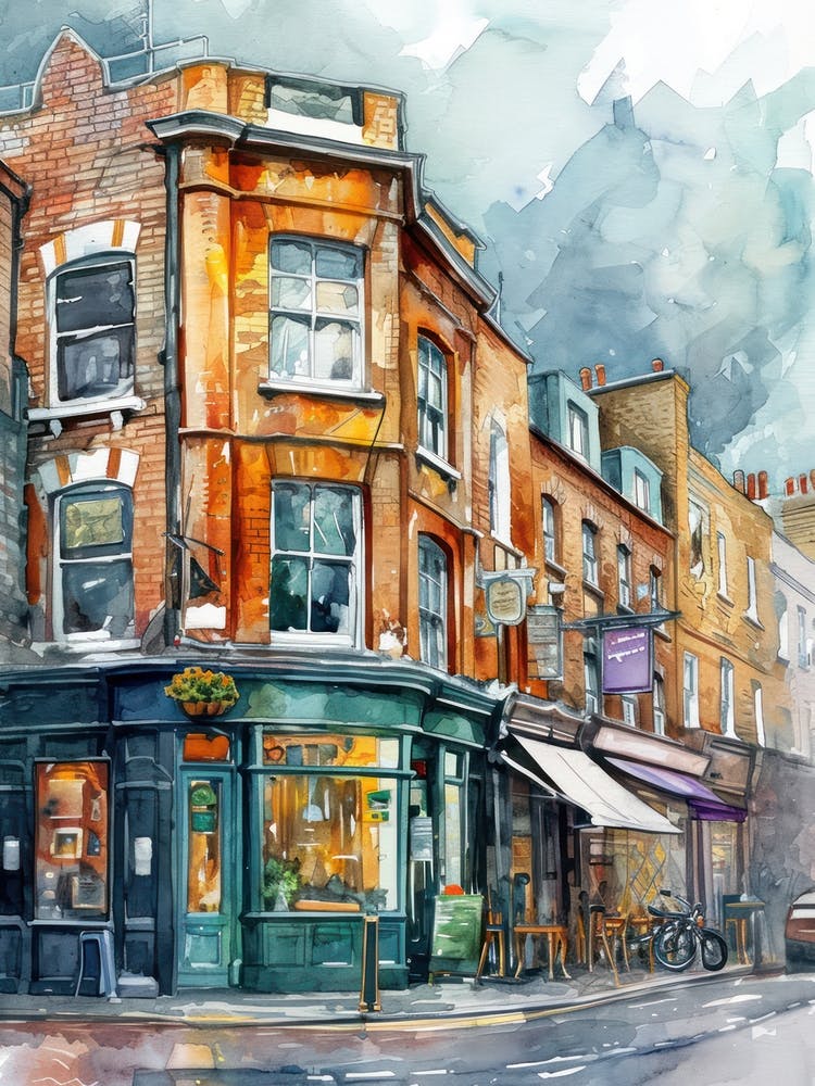 Camden London Borough   Street Watercolour 1