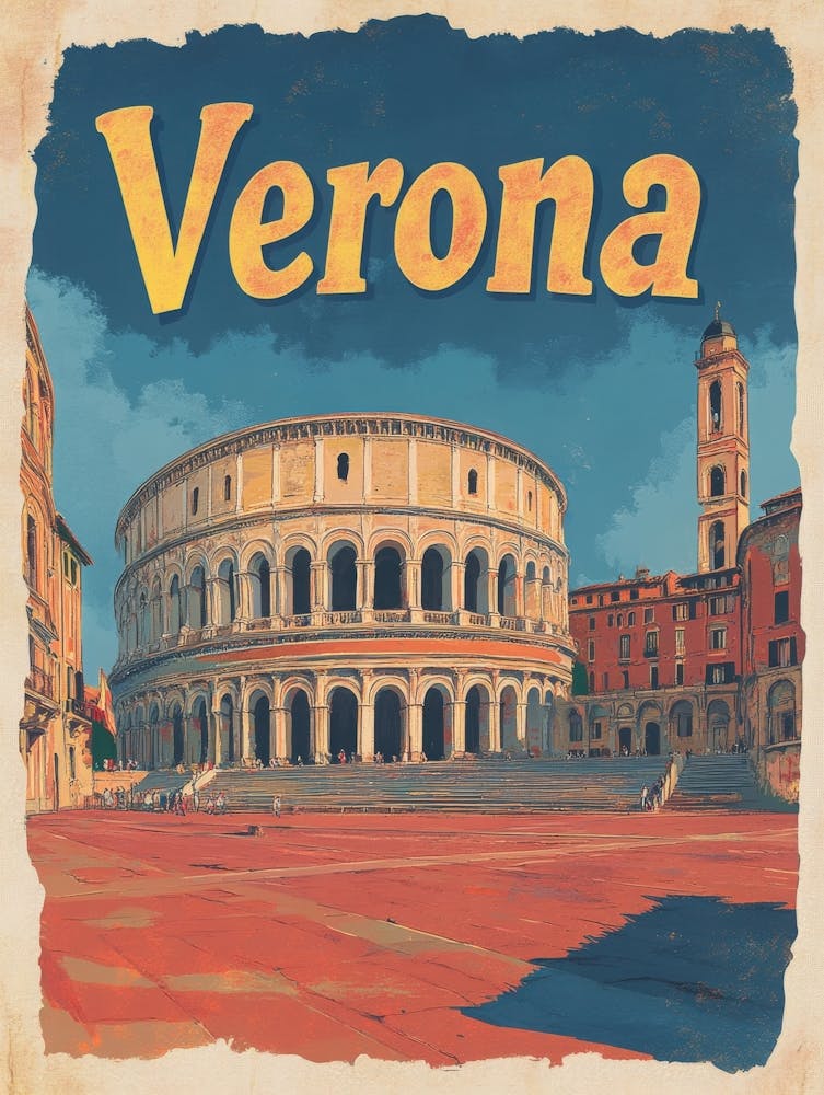 Aihrgdesign A Vintage Travel Poster Of Verona 2