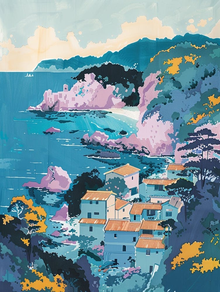 Tohoku Region Japan 1 Retro Illustration