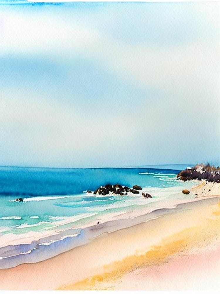 Zlatni Rat Beach, Croatia Watercolour