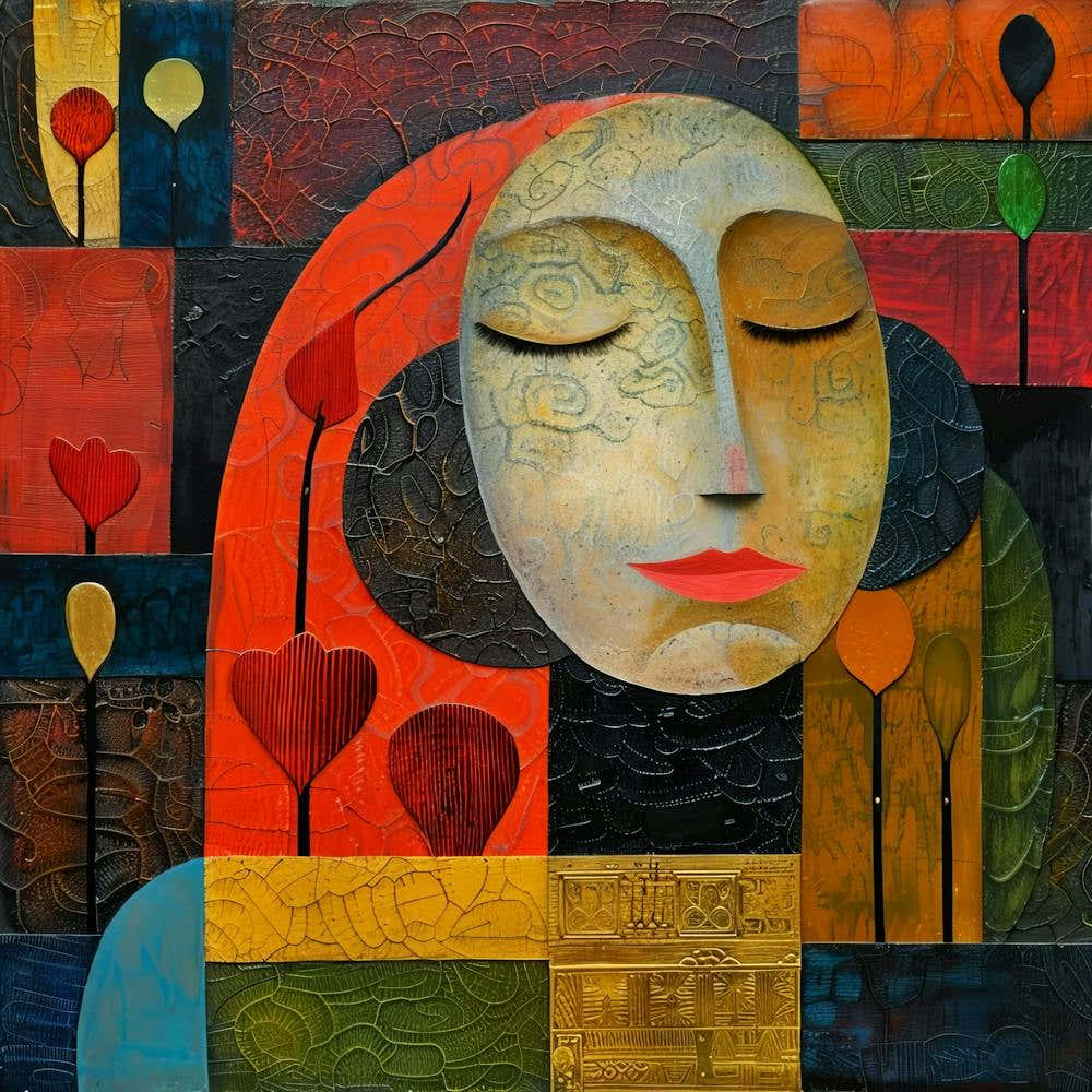 "A Woman in Love" Abstract Painting
