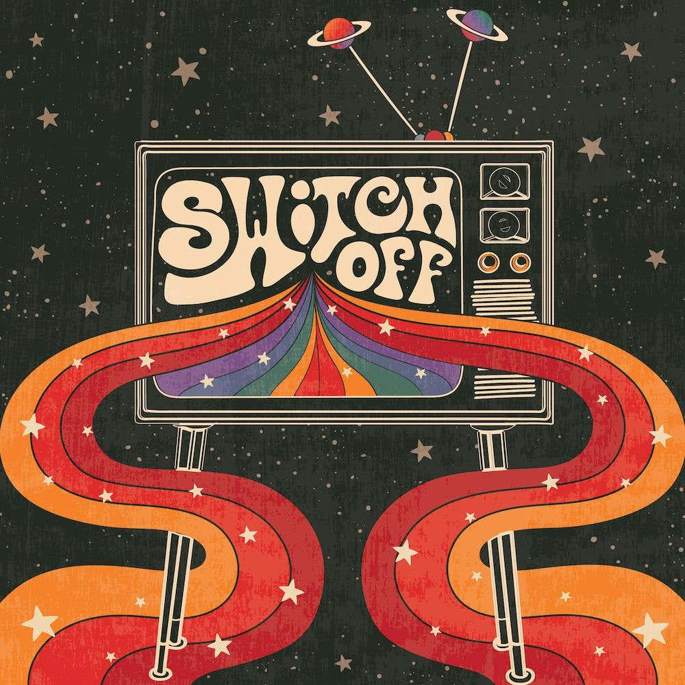 Switch Off Rainbow Retro Tv Square