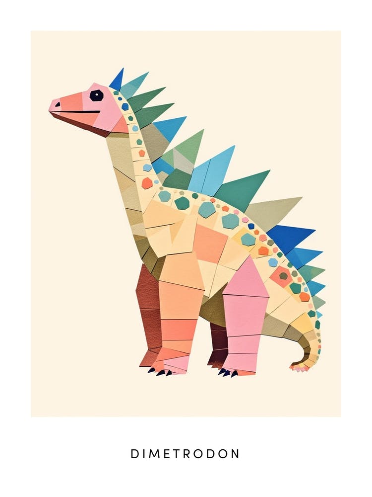 Nursery Dinosaur Art Dimetrodon 3 Poster