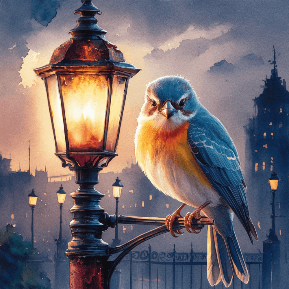 Bird On Lamppost 2