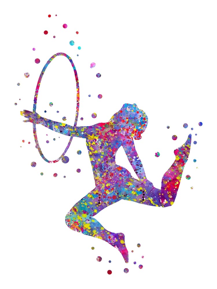 Aerial Hoop Lyra Watercolor