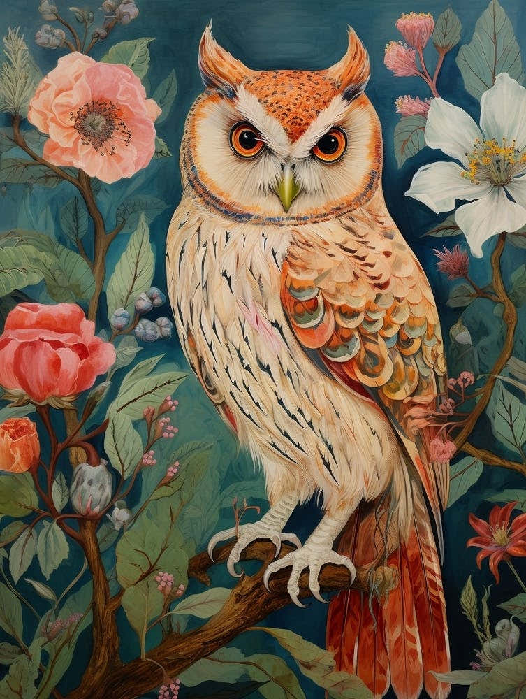 Eastern Screech Owl 3 Detailed Bird Painting