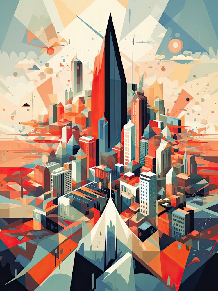 Bangkok, Thailand, Geometric Illustration 2