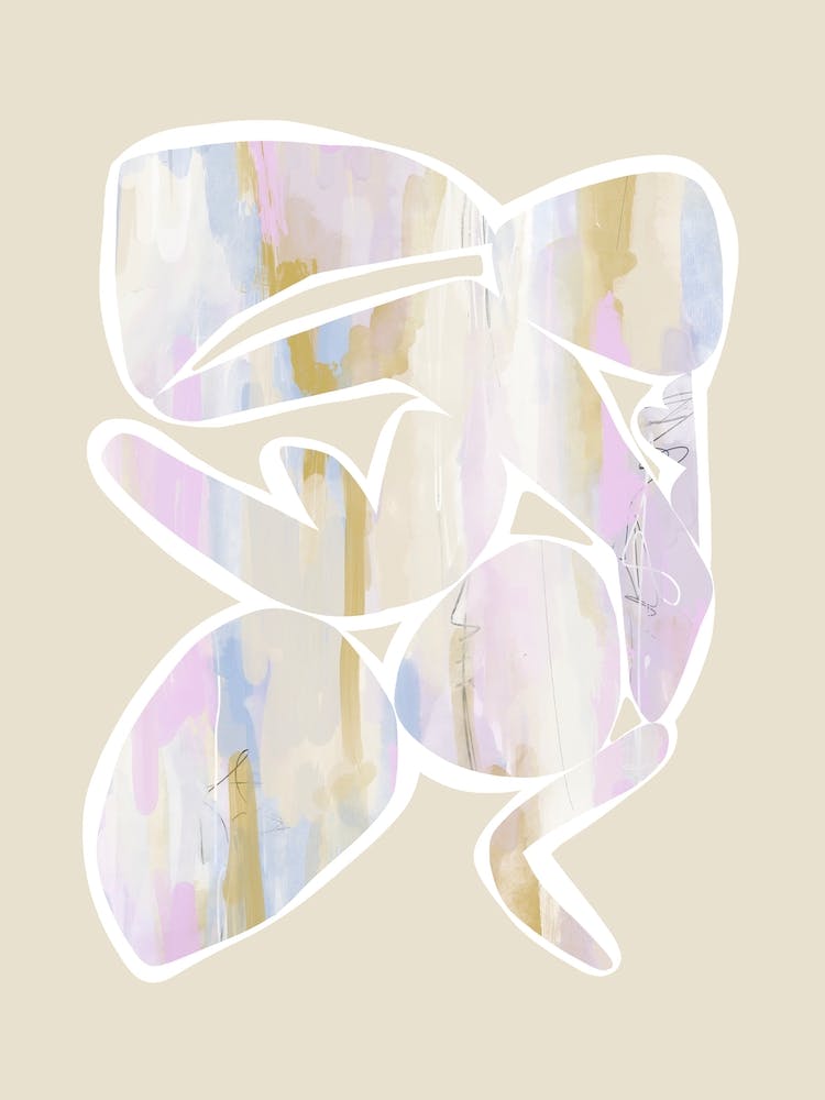 Abstract Botanical 2 Lila Blue