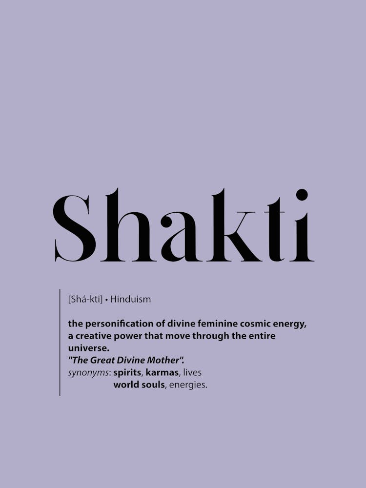 Shakti. Dictionary Definition of Word. Purple