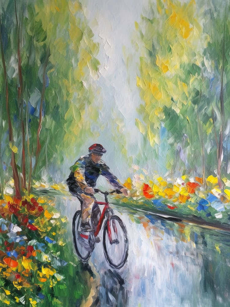 Cycling In The Style Of Monet 2