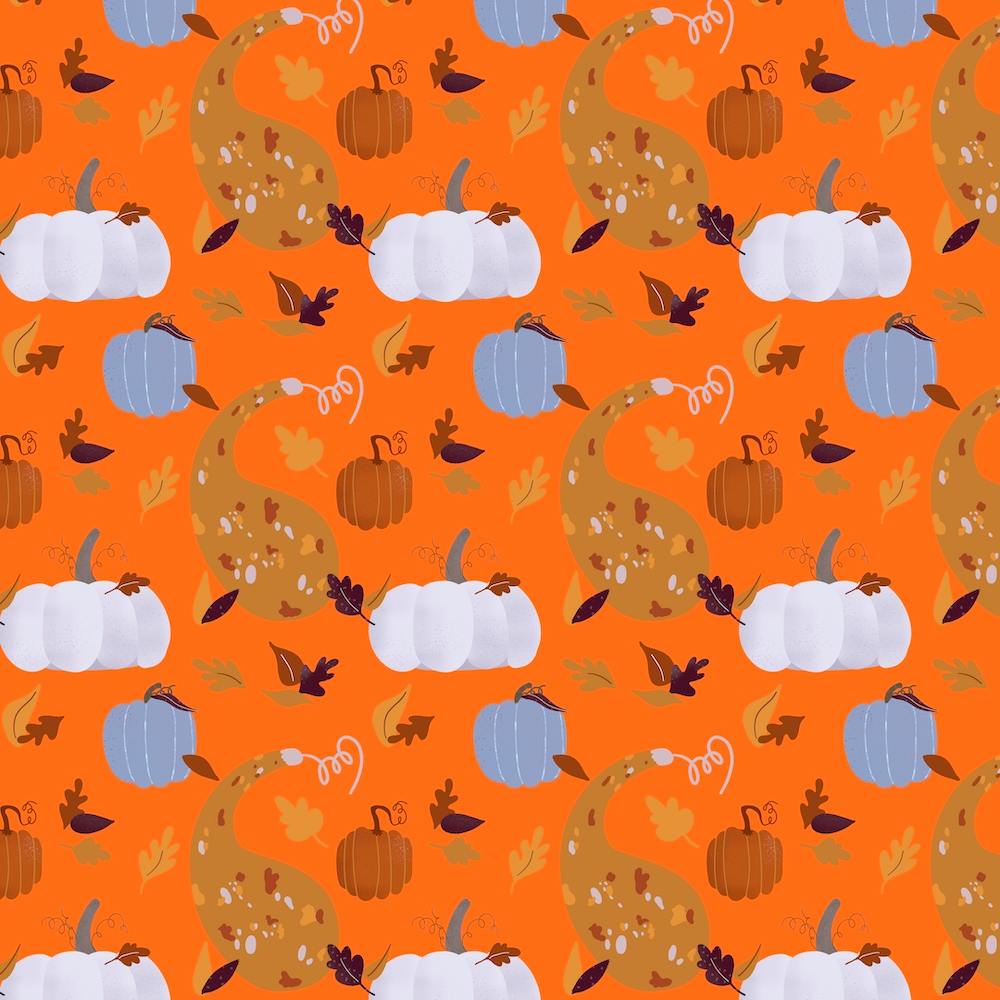 Autumn Leaves And Pumpkins