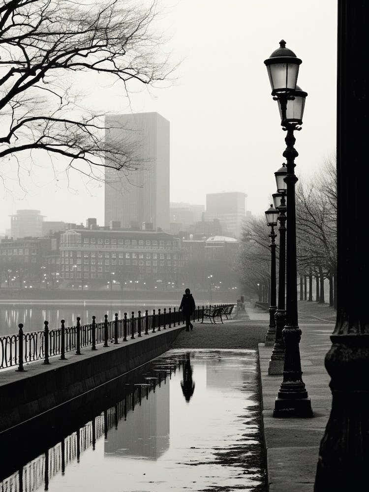 Boston, Black And White Analogue Photograph 2