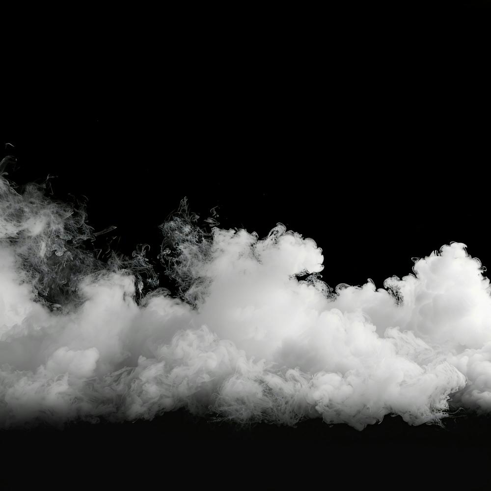 White Smoke On Black Background With Copy Space