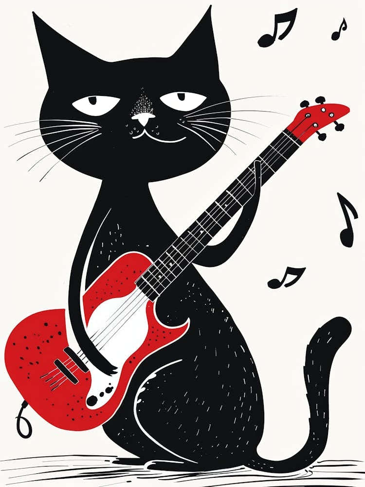 Cat Playing Guitar 3