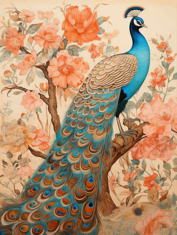 Peacock 4 Detailed Bird Painting