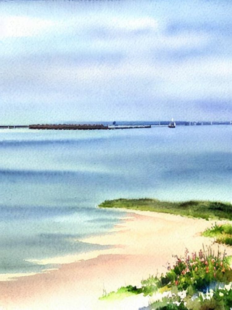 Southend On Sea Beach, Essex Watercolour