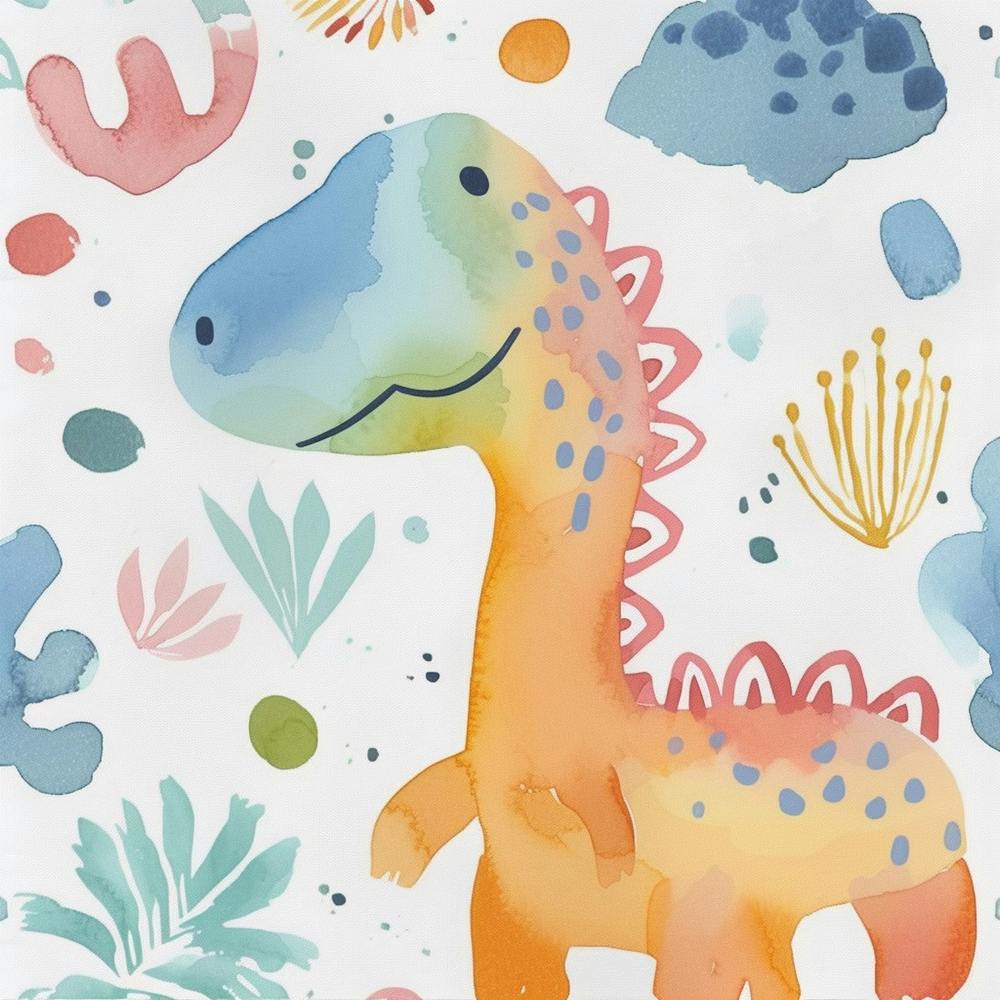 Cute Acrocanthosaurus Dinosaur Watercolour Style 2