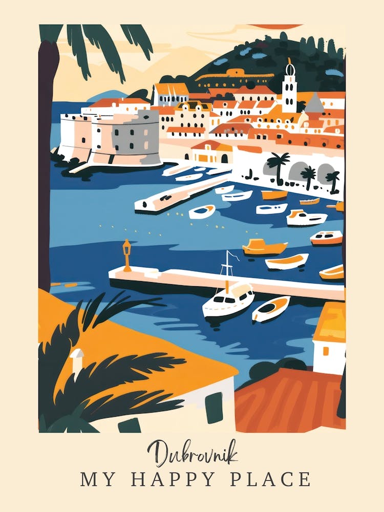 My Happy Place Dubrovnik 2 Travel Poster