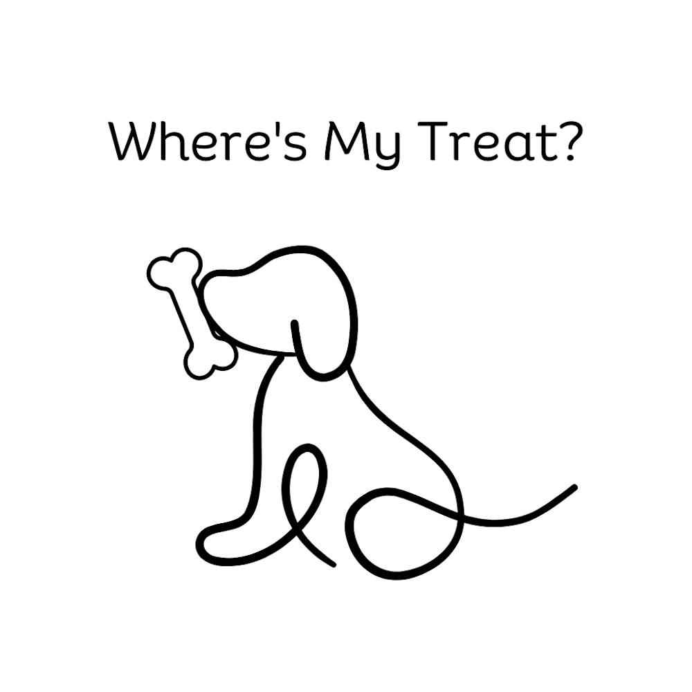 Cute Dog line art | Where'S My Treat Quote