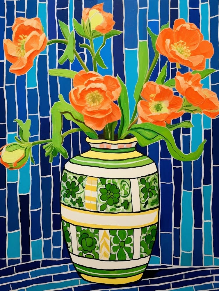 Flowers In A Vase Still Life Painting Freesia 2