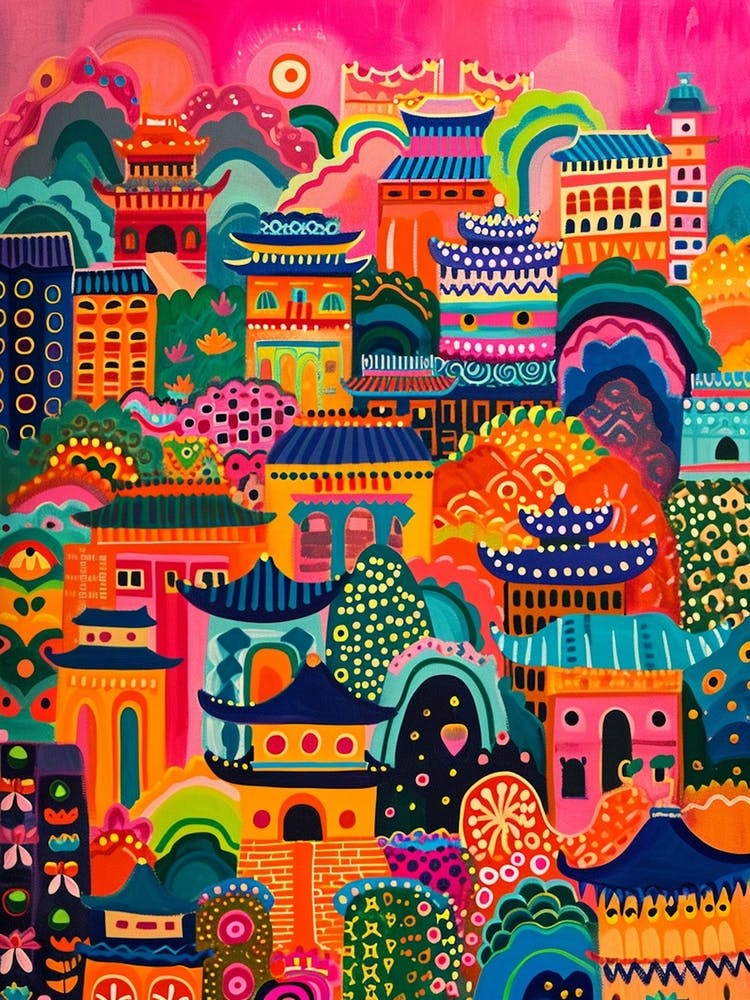 Kitsch Colourful Cityscape 4
