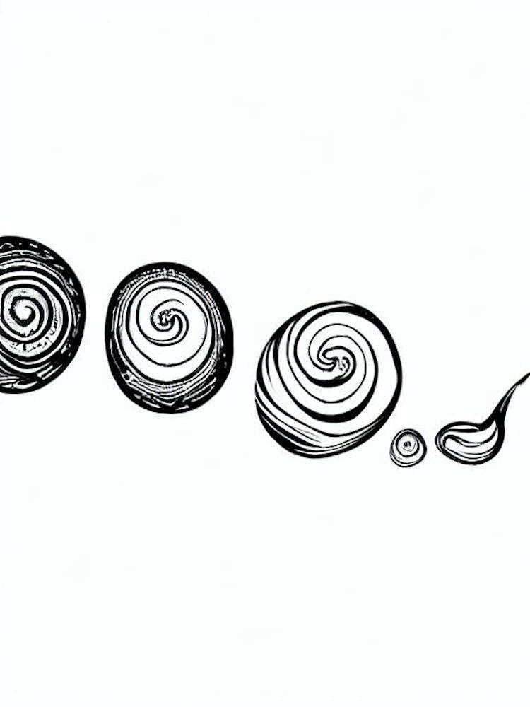 Snails Black & White Drawing