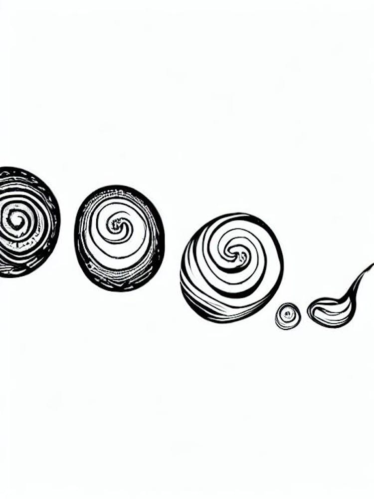 Snails Black & White Drawing