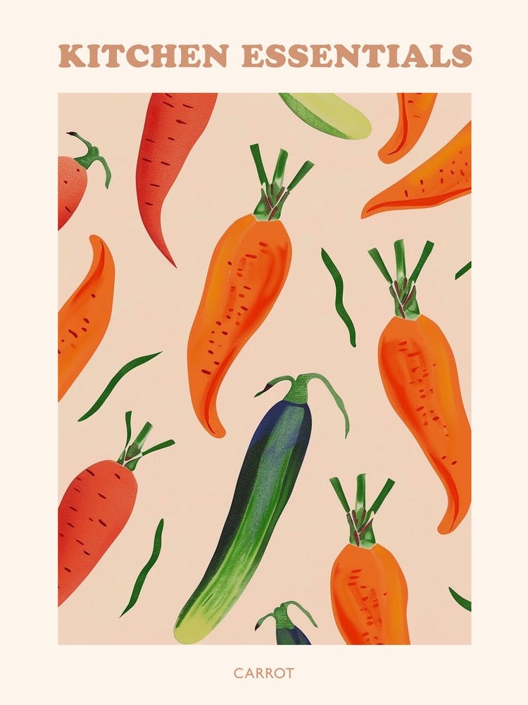 Carrots Pattern Illustration Poster 2