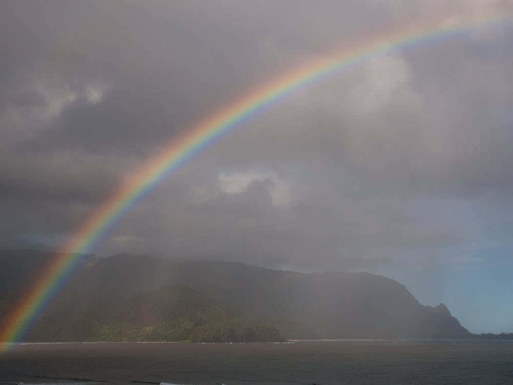 Rainbow Over The Ocean
