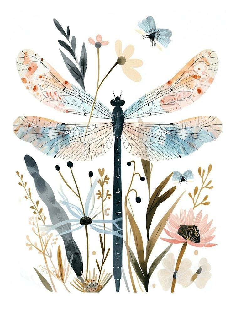 Colourful Insect Illustration Damselfly 14