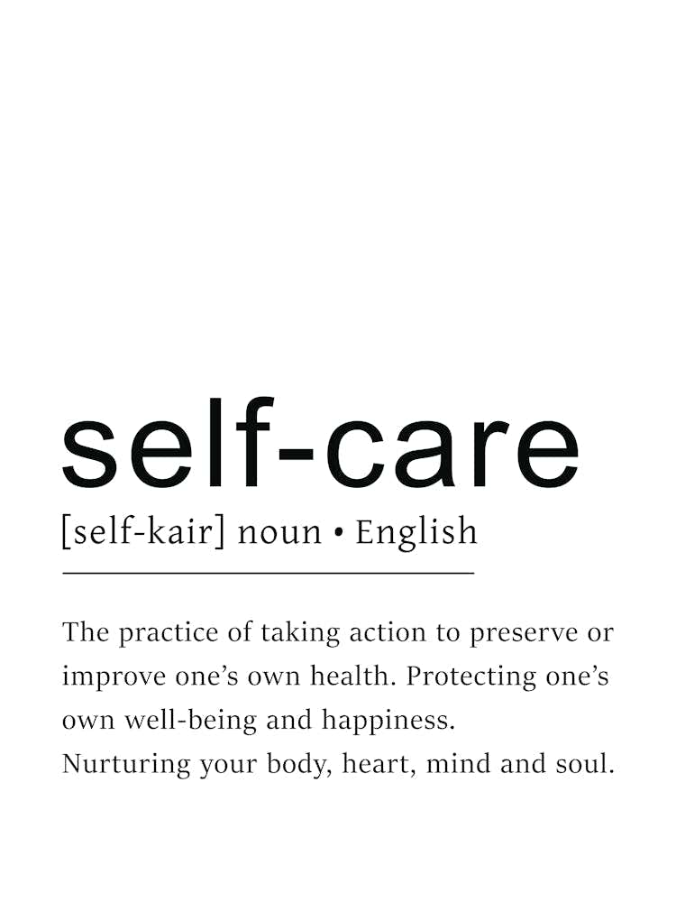 Self Care Definition Print - Mental Health