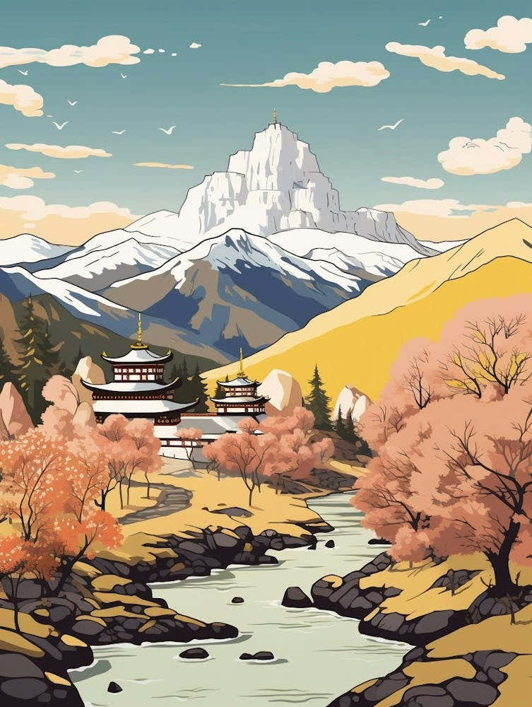 Bhutan 4 Travel Illustration