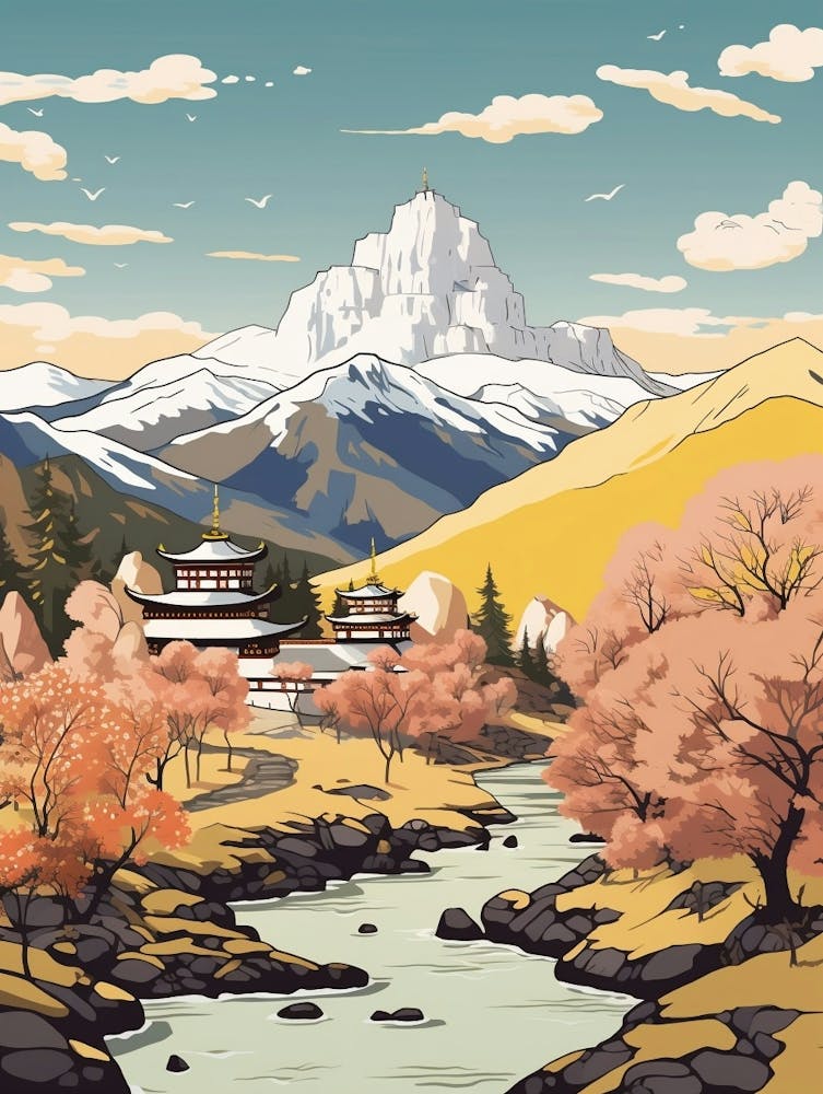 Bhutan 4 Travel Illustration