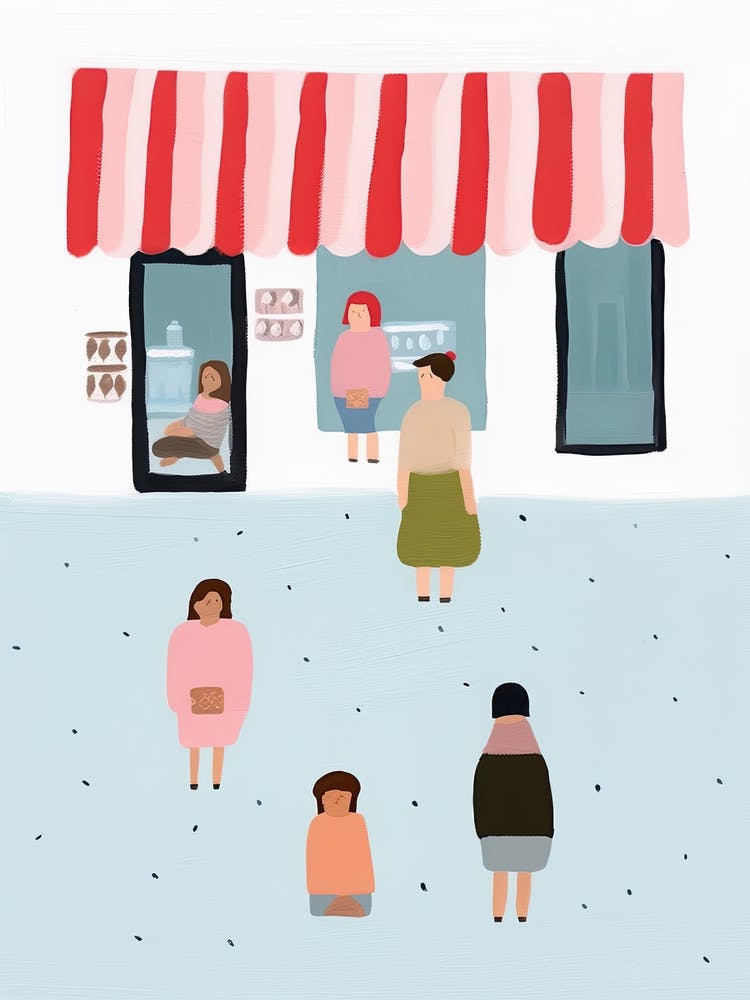 At The Icre Cream Shop Scene, Tiny People And Illustration 3