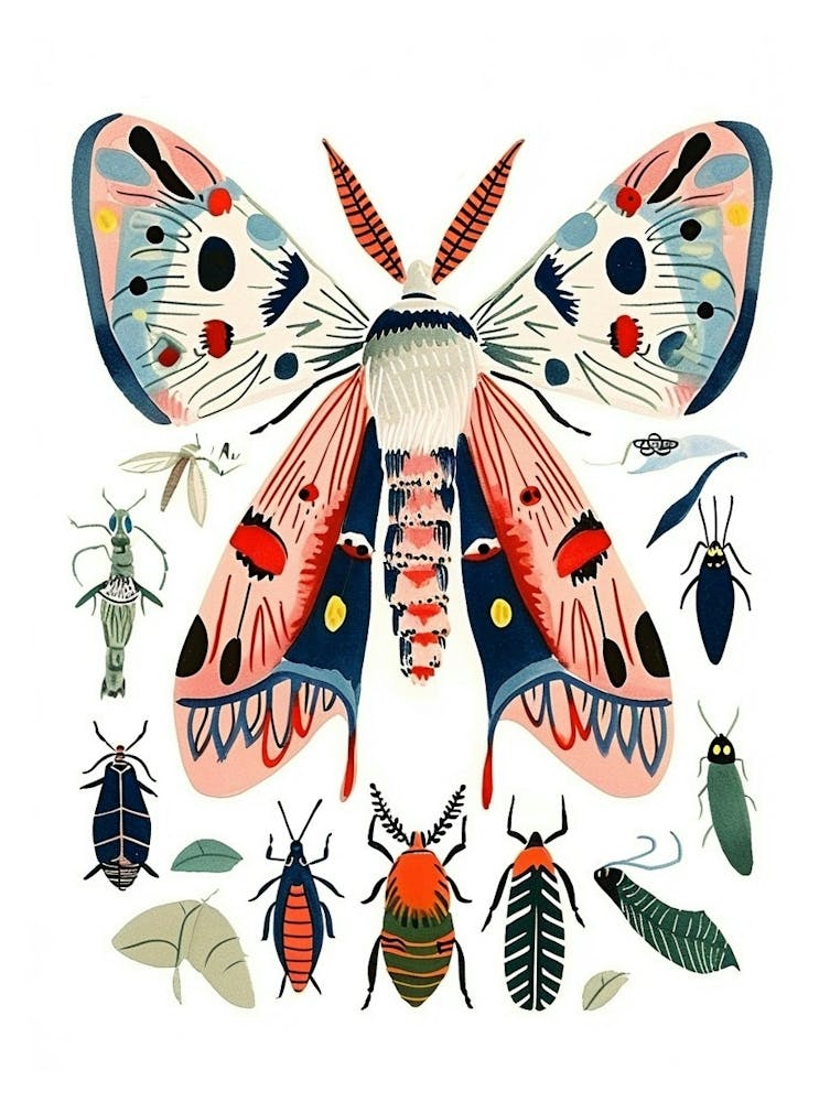 Colourful Insect Illustration Moth 12