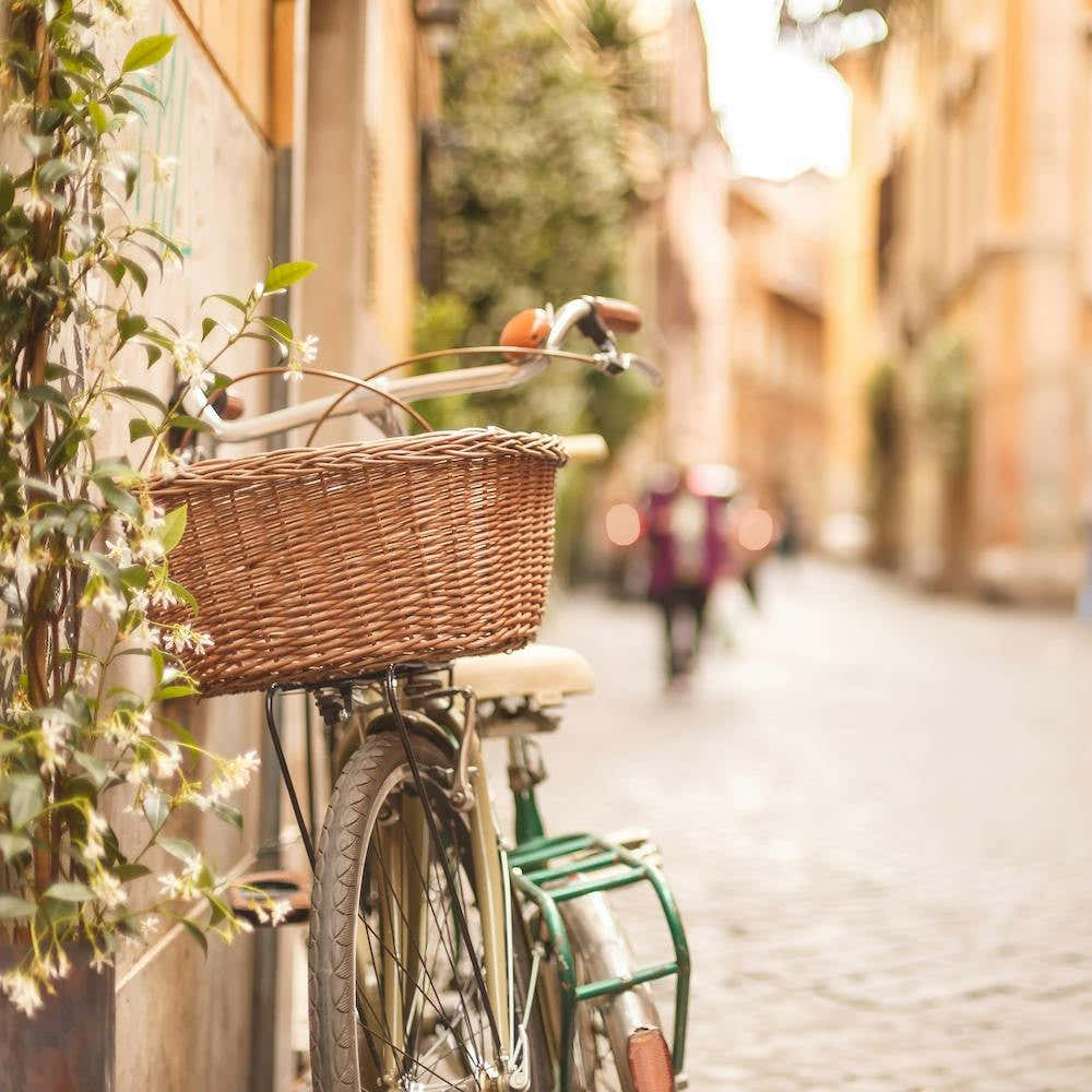 Bicycle In Rome Square