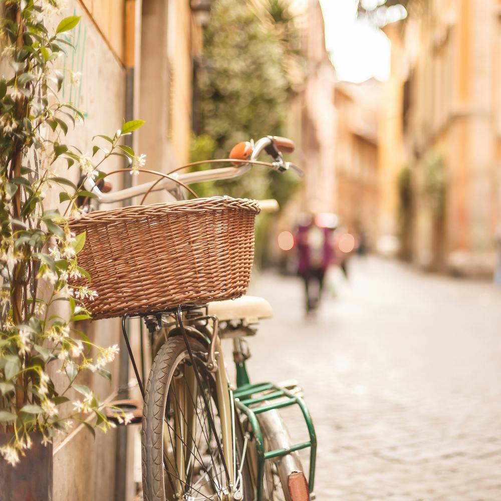 Bicycle In Rome Square