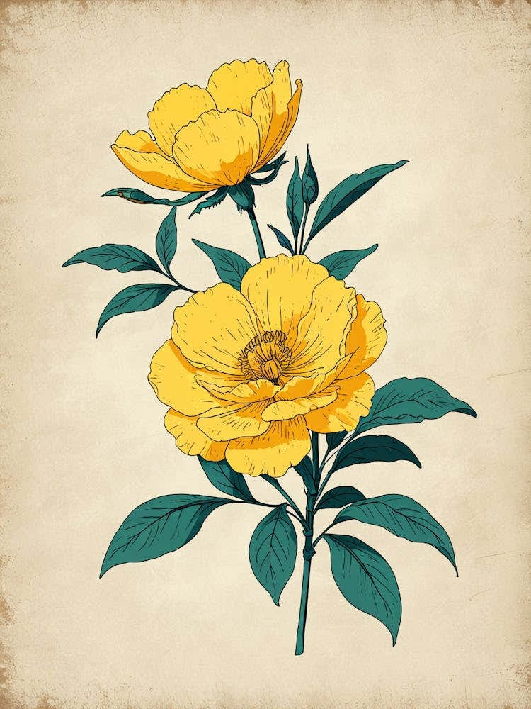 Yellow Peony Flower