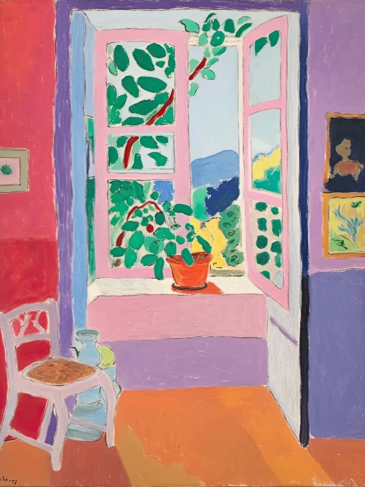 Open Window And Plants