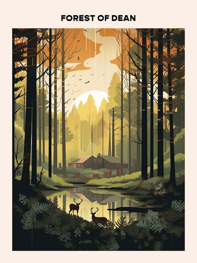 Forest Of Dean Midcentury Travel Poster